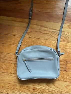 Everyday Crossbody Bag in Light Gray - Minimal Leather Shoulder Bag
